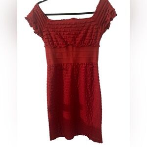 Max Studio Red Textured Mini Dress